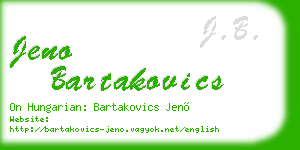 jeno bartakovics business card